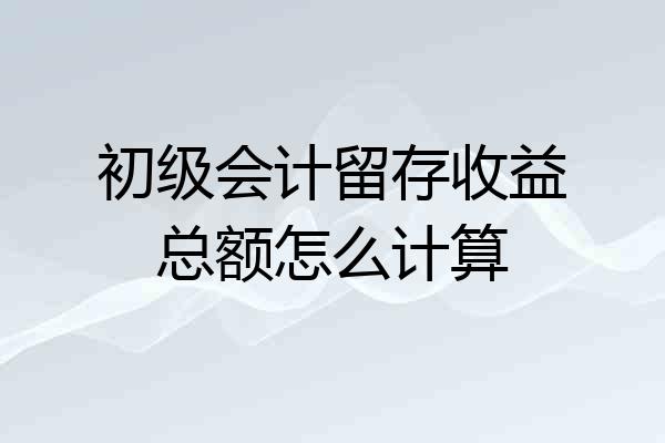 初级会计留存收益总额怎么计算