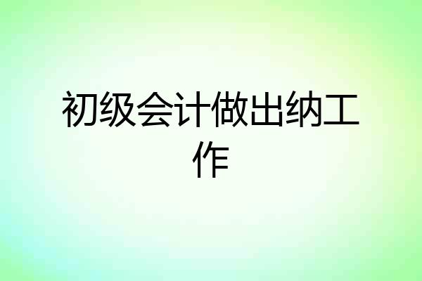 初级会计做出纳工作