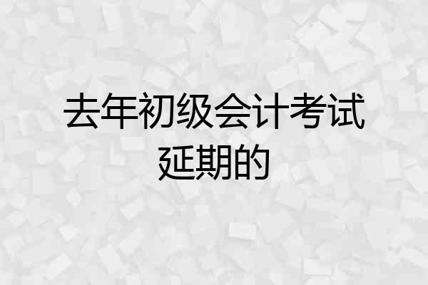 去年初级会计考试延期的