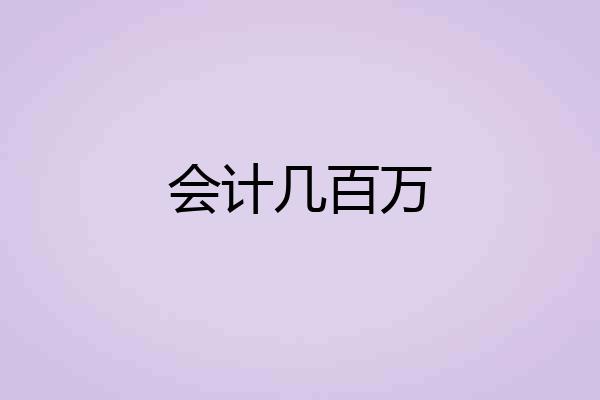 会计几百万