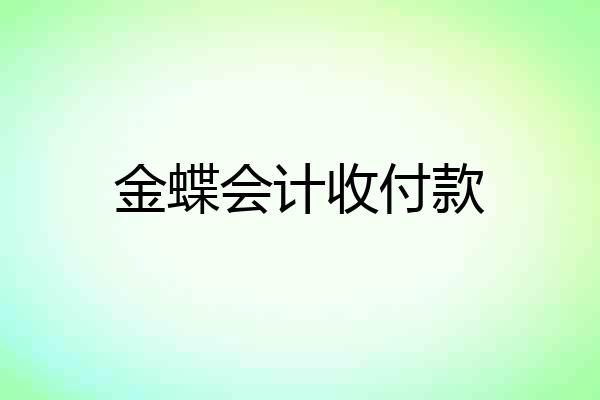 金蝶会计收付款