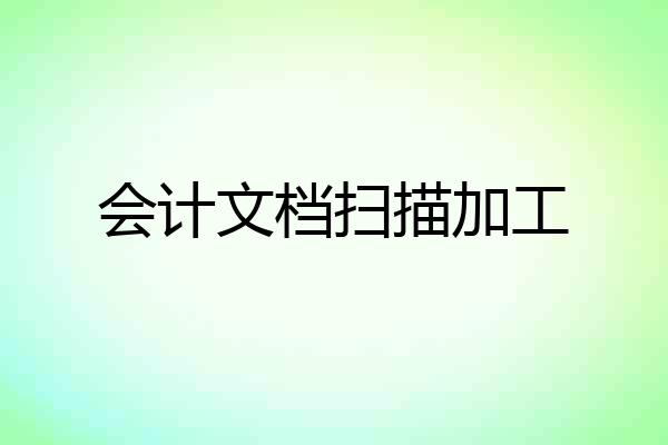 会计文档扫描加工