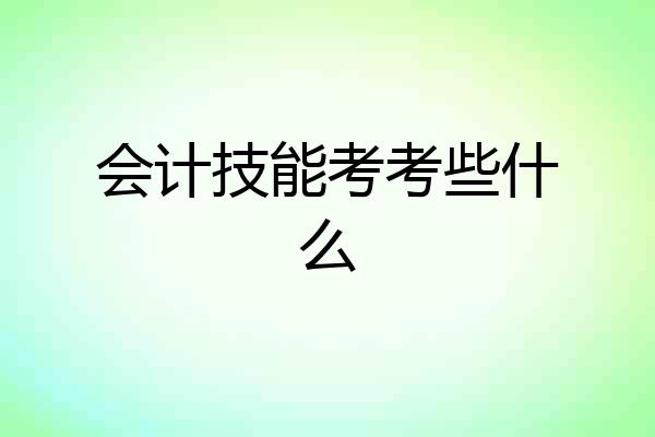 会计技能考考些什么