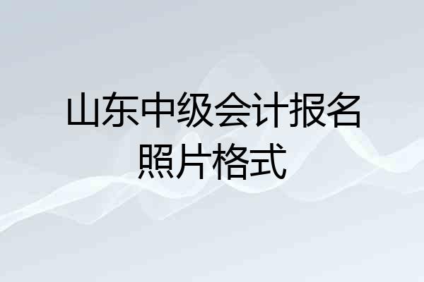 山东中级会计报名照片格式