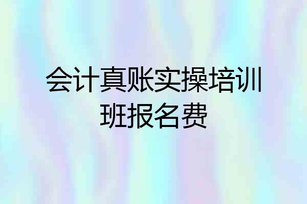 会计真账实操培训班报名费