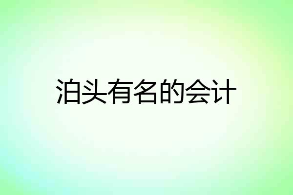 泊头有名的会计