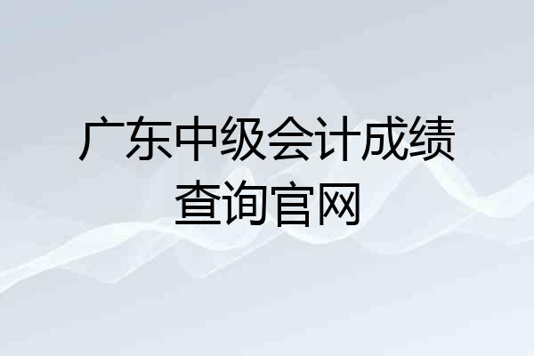 广东中级会计成绩查询官网