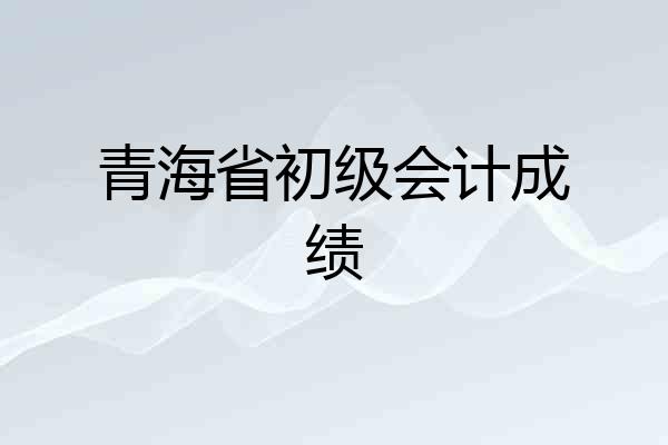 青海省初级会计成绩