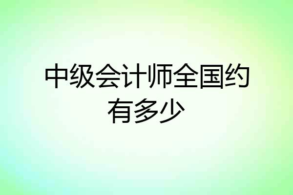中级会计师全国约有多少