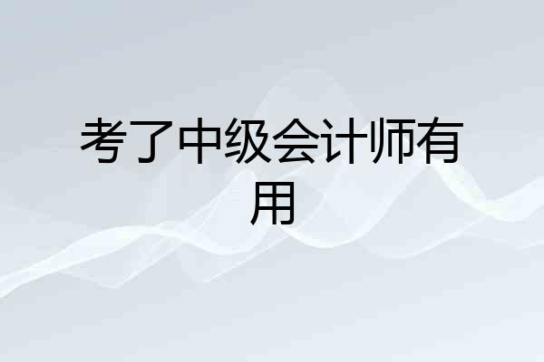 考了中级会计师有用
