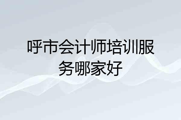 呼市会计师培训服务哪家好