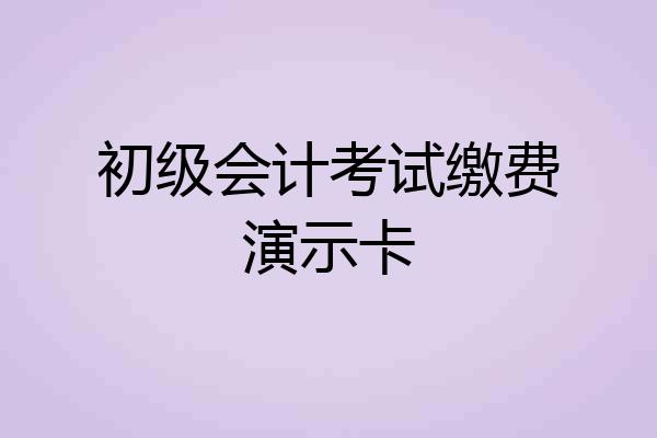 初级会计考试缴费演示卡