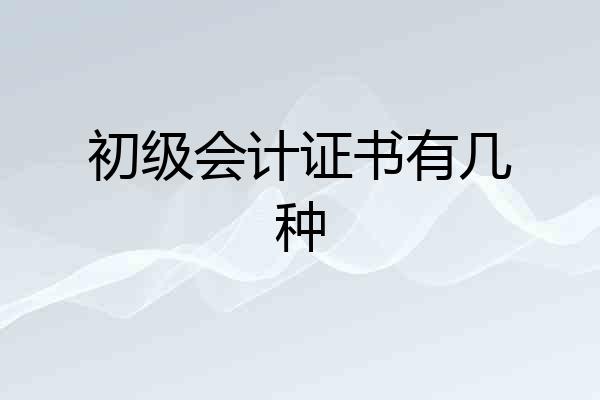 初级会计证书有几种