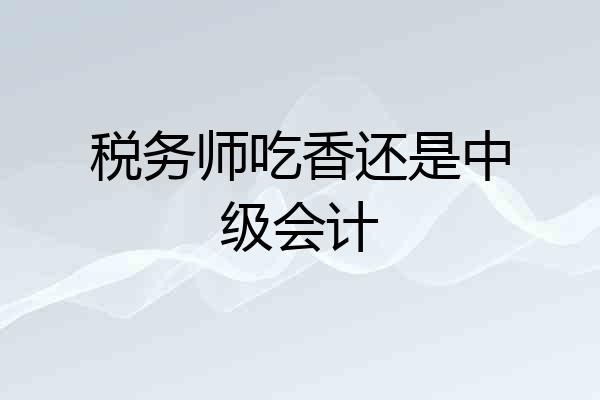 税务师吃香还是中级会计