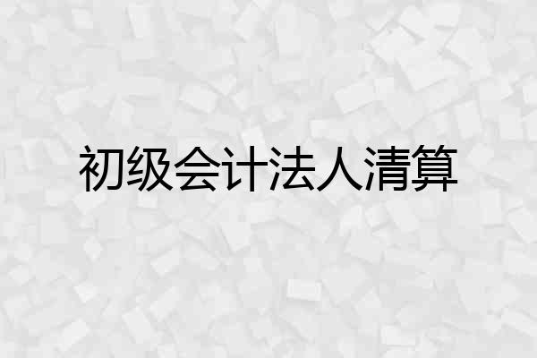 初级会计法人清算