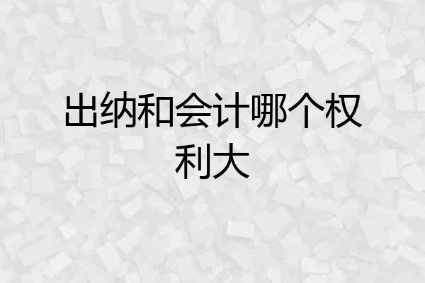 出纳和会计哪个权利大