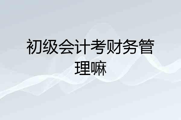 初级会计考财务管理嘛