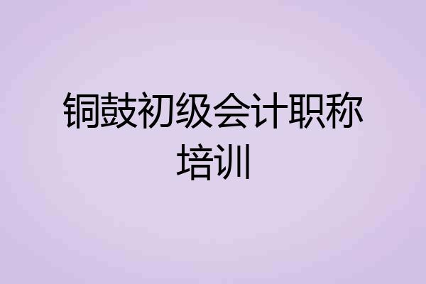 铜鼓初级会计职称培训