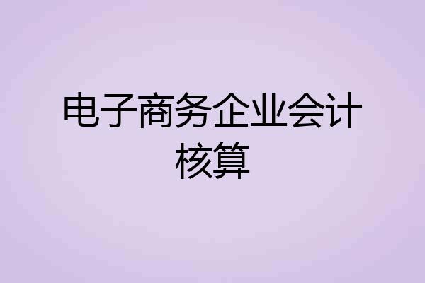 电子商务企业会计核算