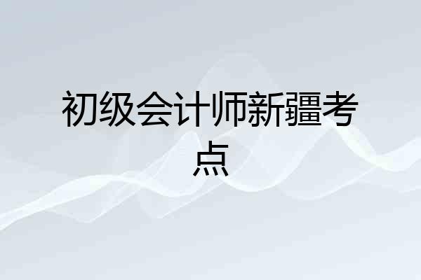 初级会计师新疆考点