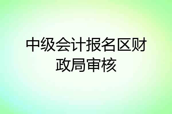 中级会计报名区财政局审核