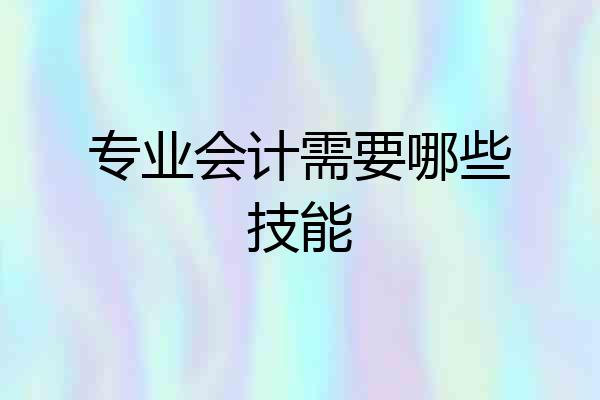 专业会计需要哪些技能