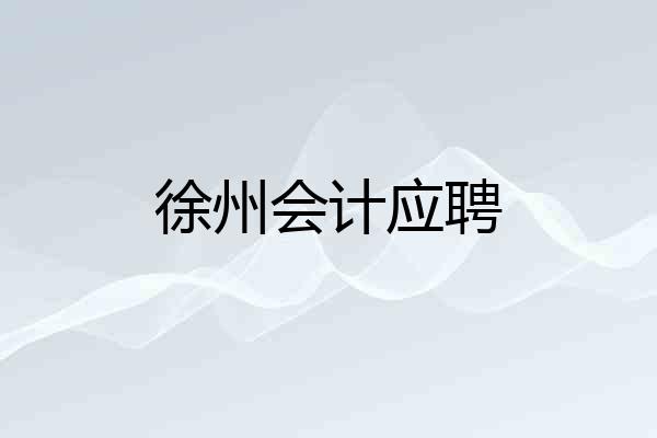 徐州会计应聘