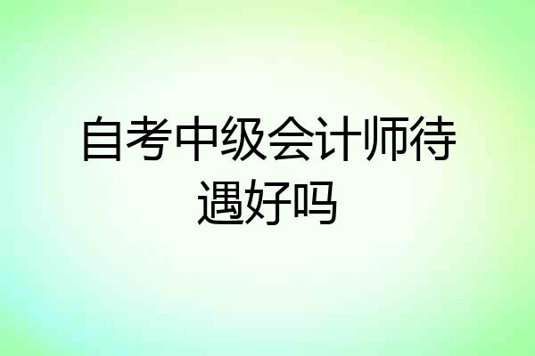 自考中级会计师待遇好吗