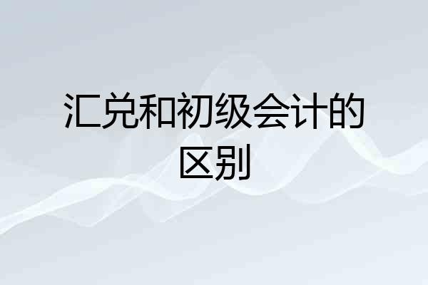 汇兑和初级会计的区别