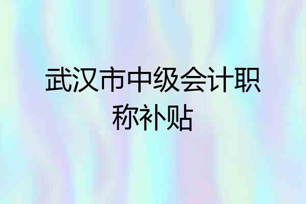 武汉市中级会计职称补贴