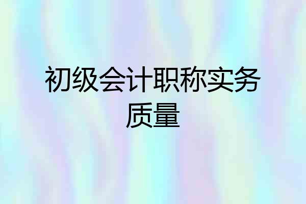 初级会计职称实务质量