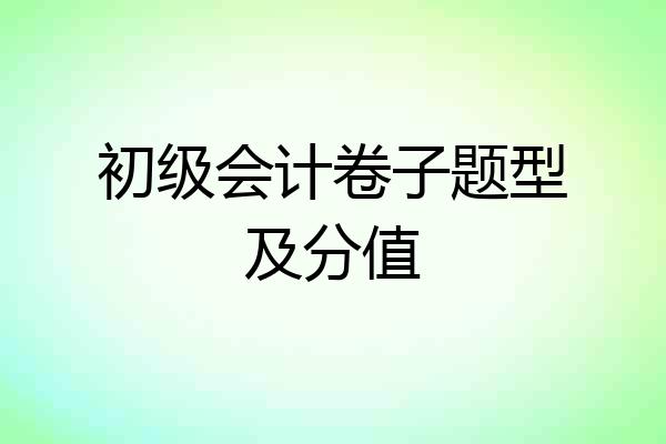 初级会计卷子题型及分值