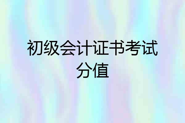 初级会计证书考试分值