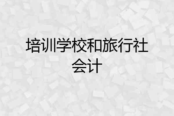 培训学校和旅行社会计