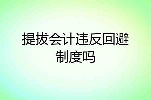 提拔会计违反回避制度吗