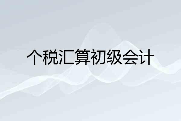 个税汇算初级会计