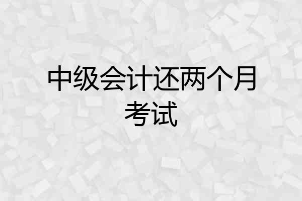 中级会计还两个月考试