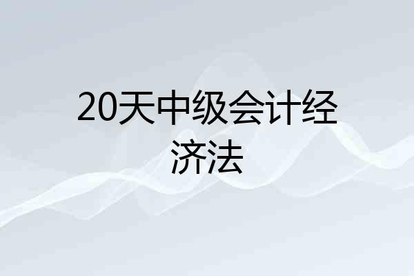 20天中级会计经济法