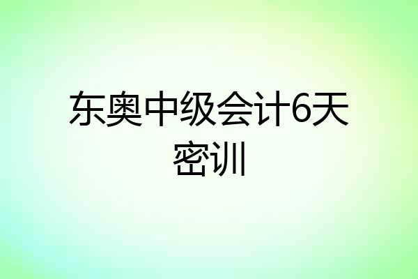 东奥中级会计6天密训