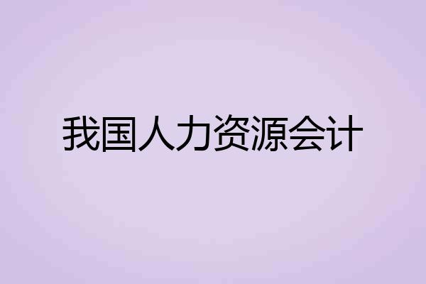 我国人力资源会计