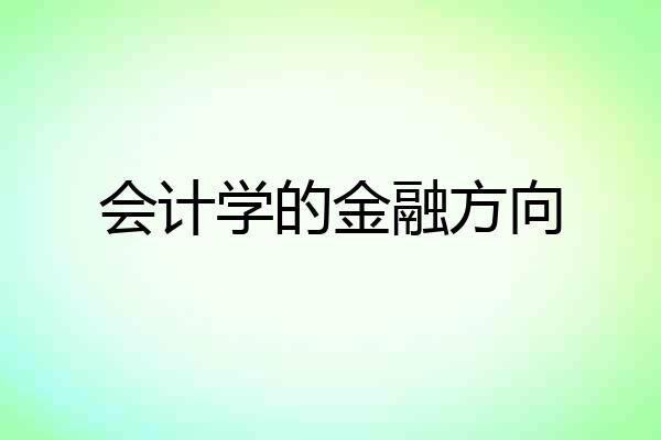 会计学的金融方向