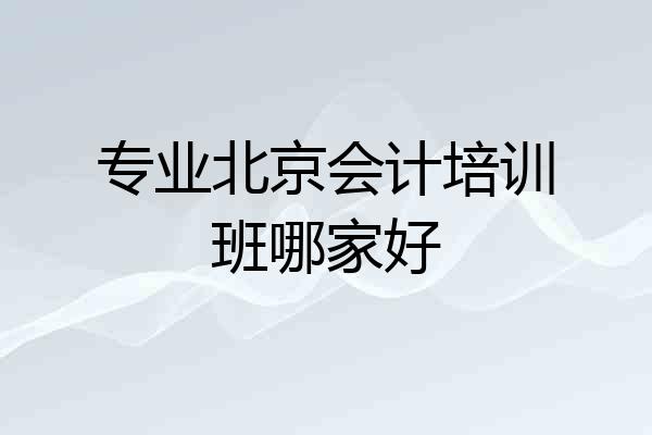 专业北京会计培训班哪家好
