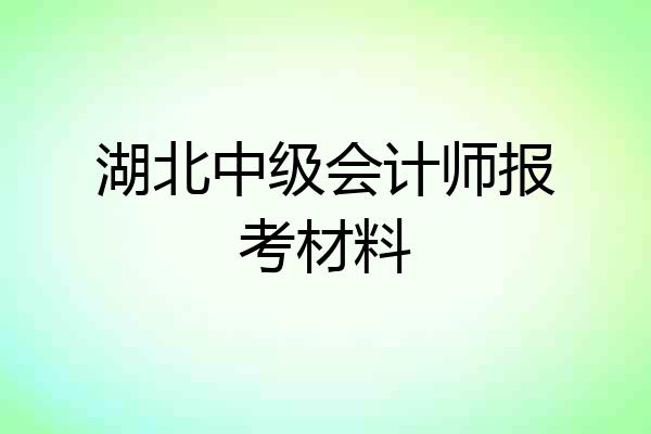 湖北中级会计师报考材料