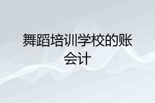 舞蹈培训学校的账会计