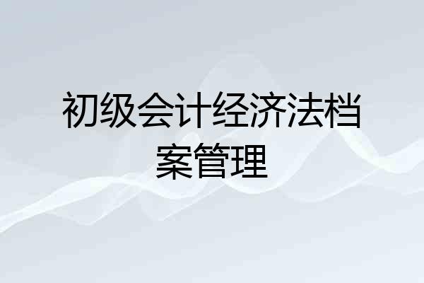 初级会计经济法档案管理