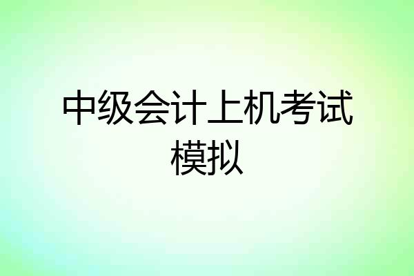 中级会计上机考试模拟