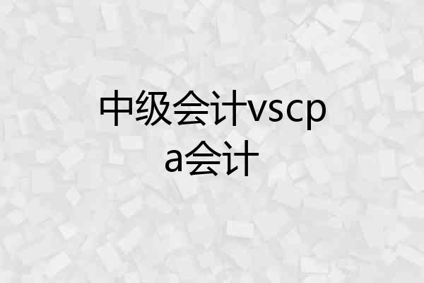 中级会计vscpa会计