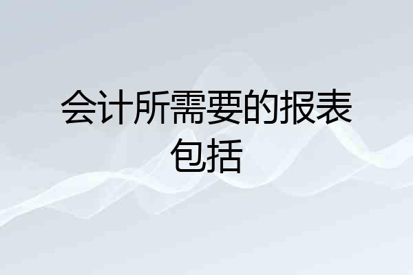会计所需要的报表包括