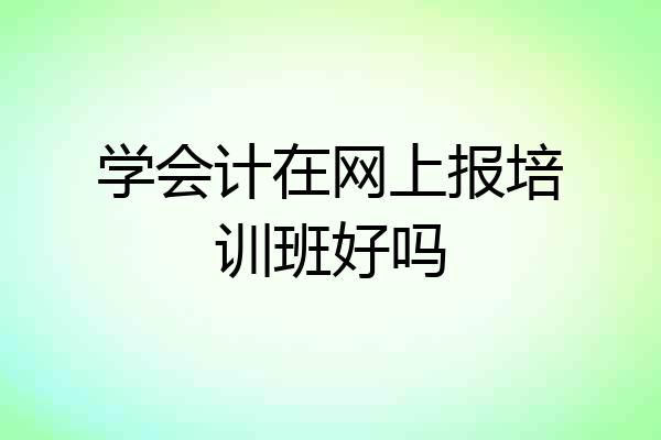 学会计在网上报培训班好吗