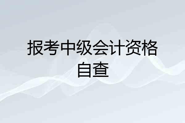报考中级会计资格自查